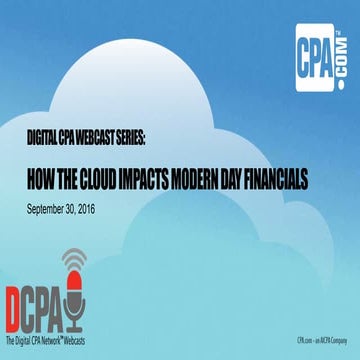 How the Cloud Impact Modern Day Financials