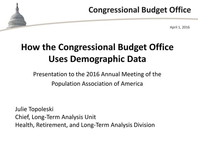 How the Congressional Budget Office...