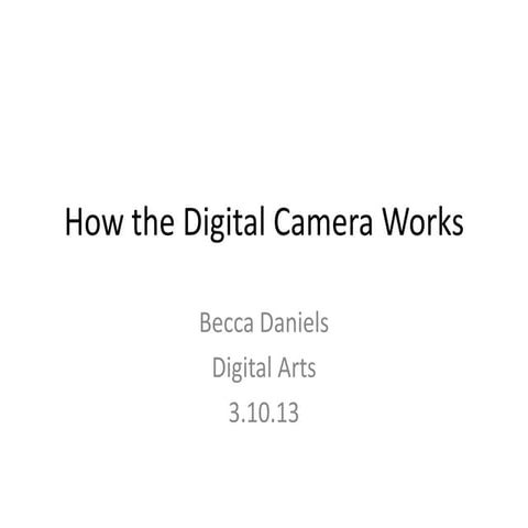 How the digital camera works
