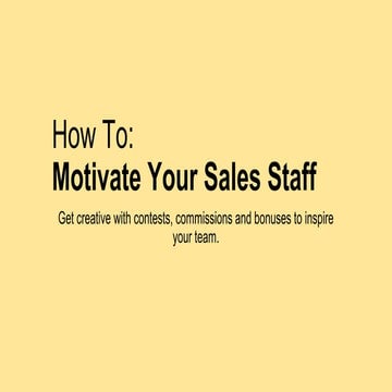 Motivating Your Sales Team