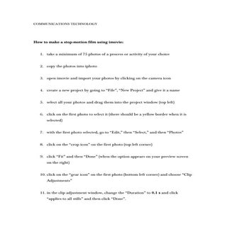 How to  stop motion film