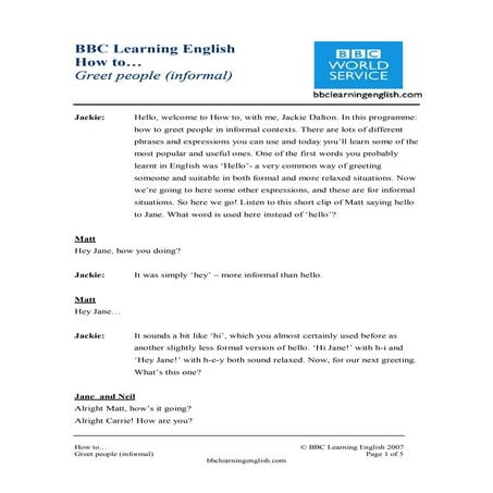 Unit 1 - conversation course - greetings | PPTX