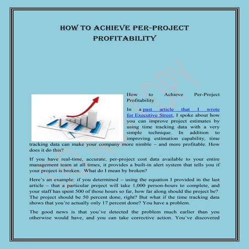 How to Achieve Per-Project Profitability