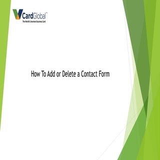 How to add or delete a contact form