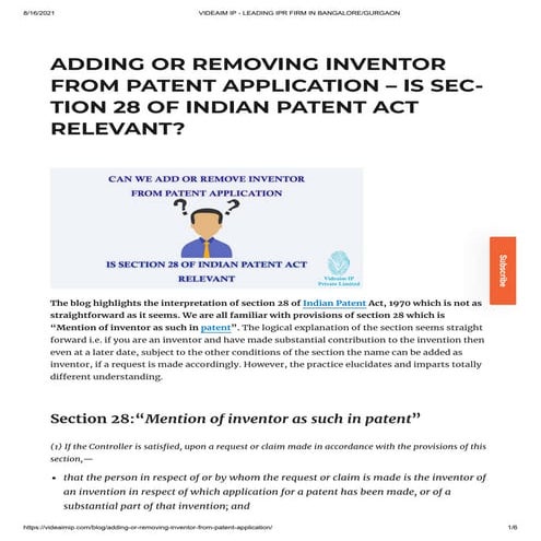 How to add or remove inventor patent application | PDF