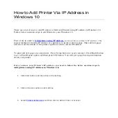 How to add printer using ip address in windows 10