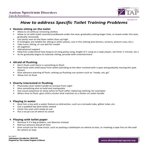 How to Address Specific Toilet Training Problems