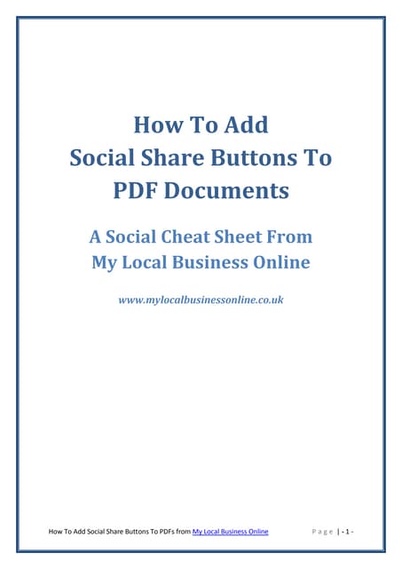 How to add social share buttons to pdf documents