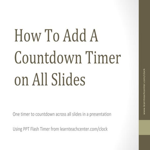 Embed Countdown Timer in All Slides in PowerPoint | PPTX