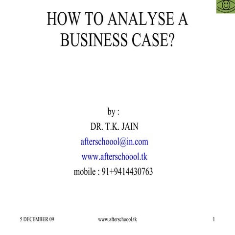 How To Analyse A Business Case
