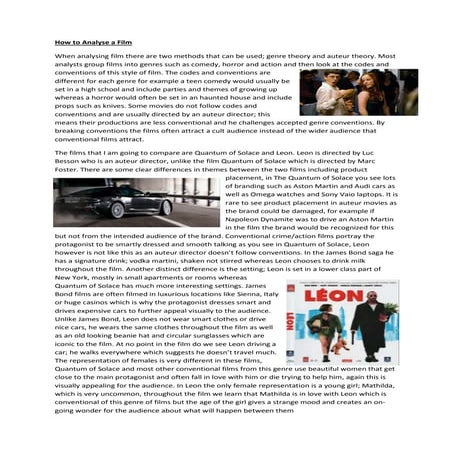 How to analyse a film 