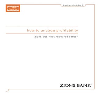 How to analyze profitability