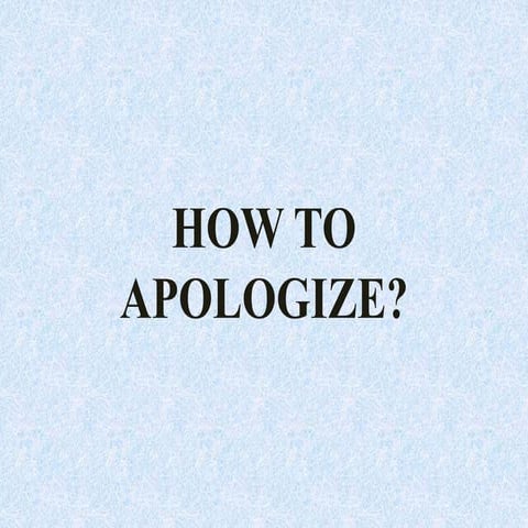 How to apologize