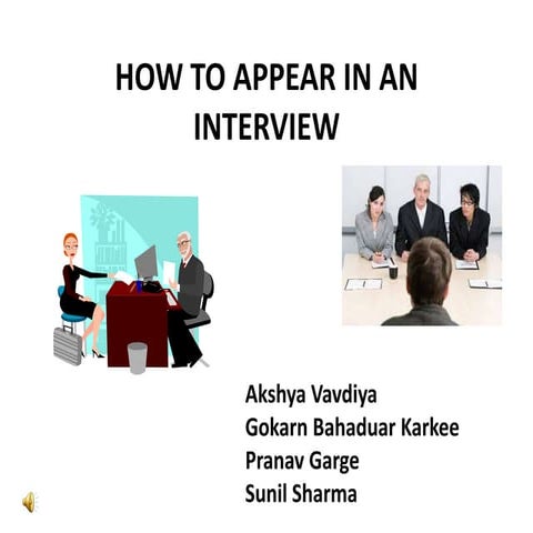 How to appear in an interview2