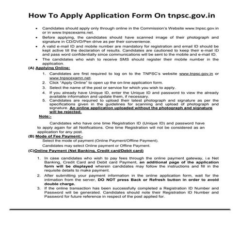 How To Apply Application Form On tnpsc.gov.in