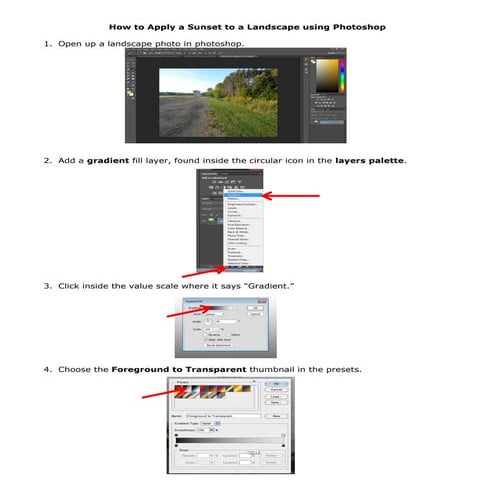 How to apply a sunset to a landscape using photoshop