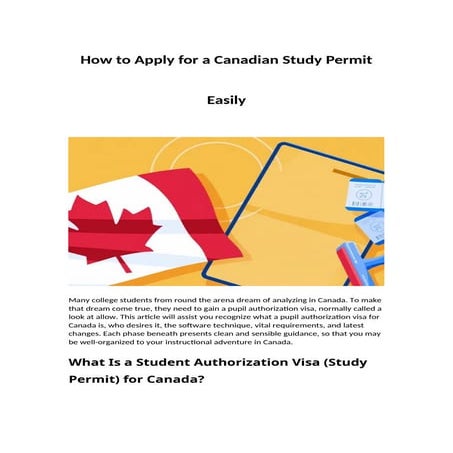 Comprehensive Guide to Applying for a Canadian Study Permit Easily | DOCX