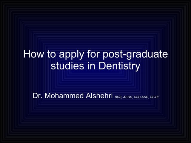 How to apply for post graduate stud...