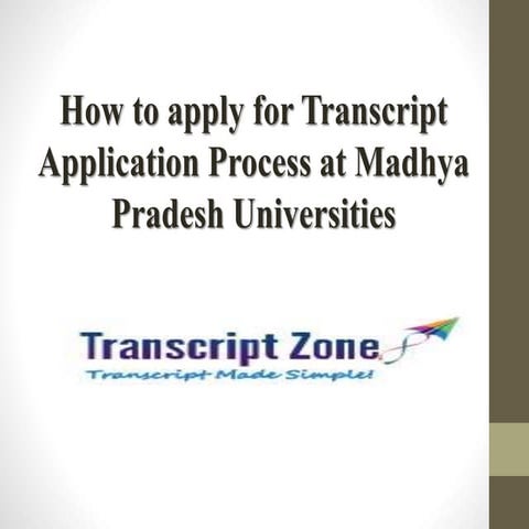 How to apply for Transcript Application Process at Madhya Pradesh ...