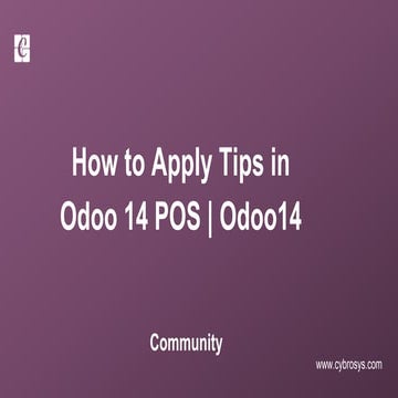 How to Apply Tips in Odoo 14 POS | Odoo 14 Community