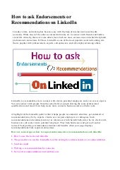 How to ask endorsements or recommen...