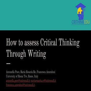 How to assess Critical Thinking Through Writing?