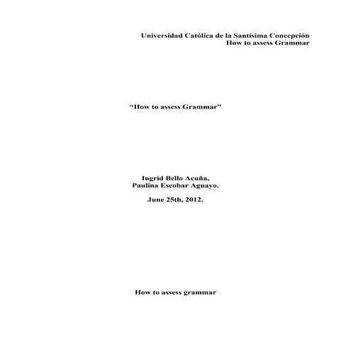 Howtoassessgrammar