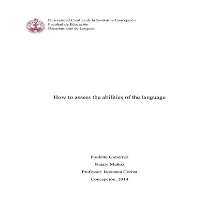 How to asses the abilities of the language