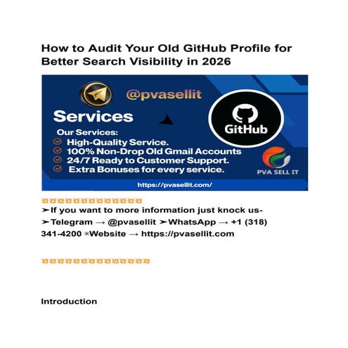 How to Audit Your Old GitHub Profile for Better Search Visibility in ...