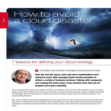 How to avoid a cloud disaster