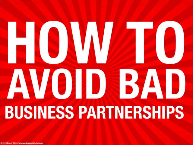 Business Partnership Problems And How To Avoid Them