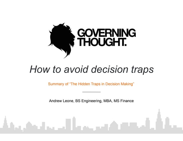 How to avoid decision traps 