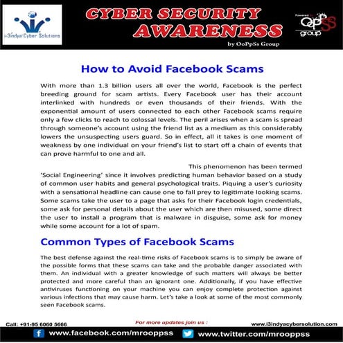 How to avoid facebook scams