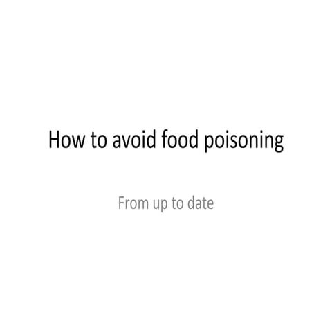 How to avoid food poisoning