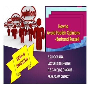 How to avoid foolish opinions by betrand russel (1) | PDF