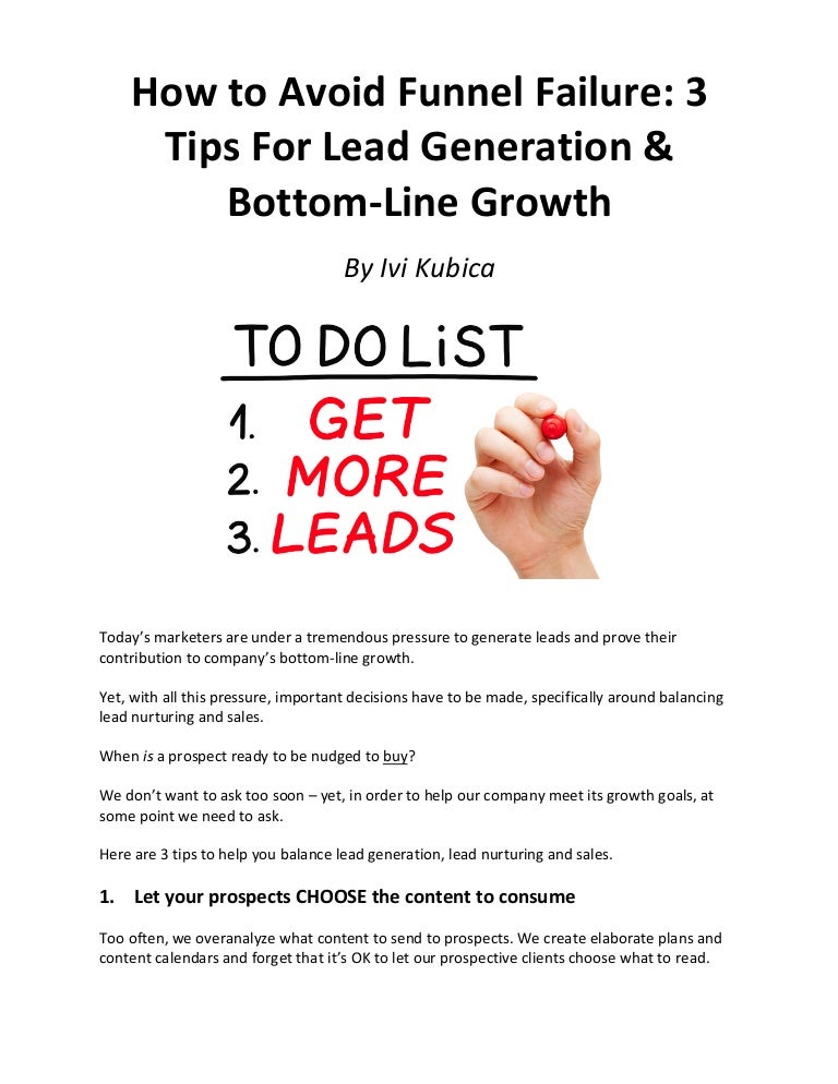 How to Avoid Funnel Failure: 3 Tips For Lead Generation ...