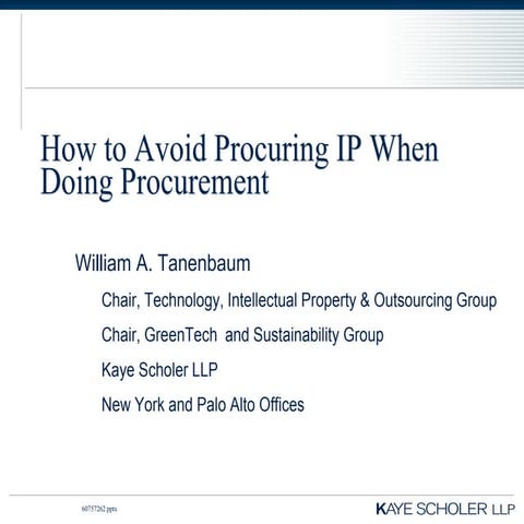How To Avoid Procuring Ip When Doing Procurement