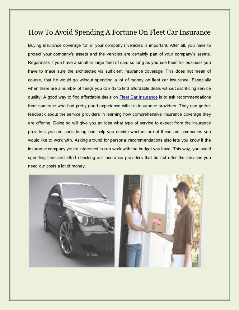 How to avoid spending a fortune on fleet car insurance