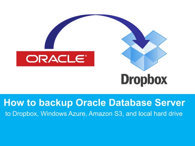 How to backup Oracle Database to Dropbox, Windows Azure, Amazon S3, and local...