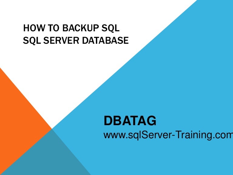 How to backup sql