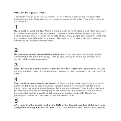 How to  be a great host