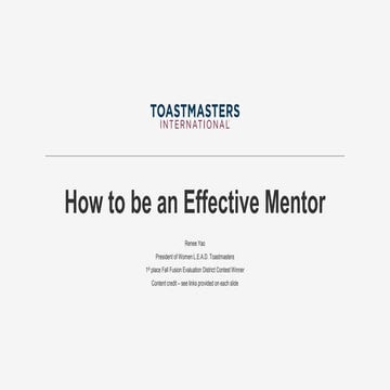 How to be an effective mentor