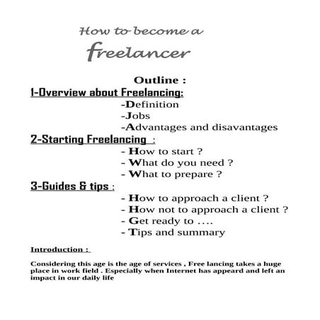 How to be a  successful  freelaner