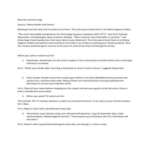 How to beat the summer bugs