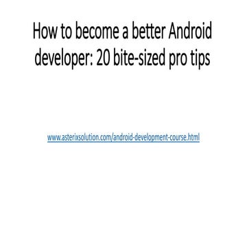 Android Developer Training