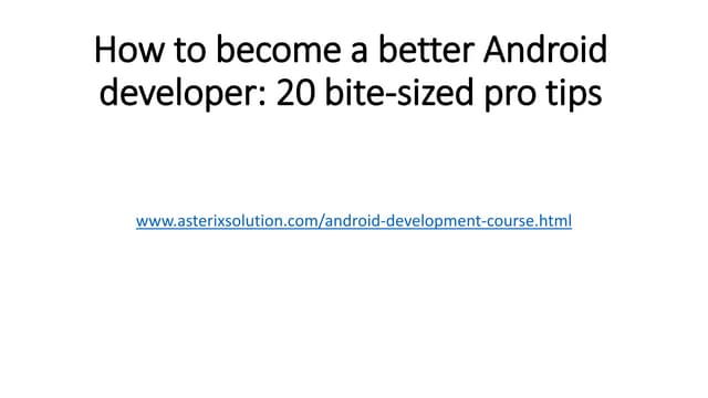 Android Developer Training