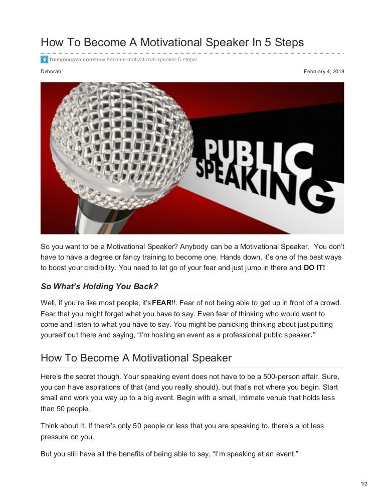 how to become a great motivational speaker