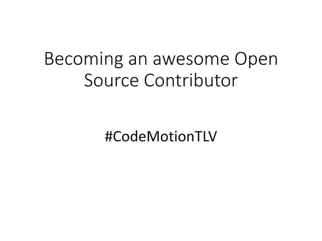 How to become an awesome oss