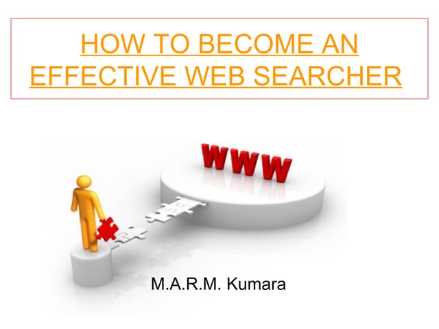 How to become an effective web searcher