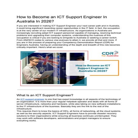 How to Become an ICT Support Engineer in Australia by 2026: Skills ...